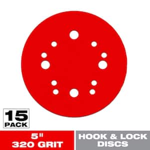 5 in. 320-Grit Hook and Lock ROS Sanding Discs