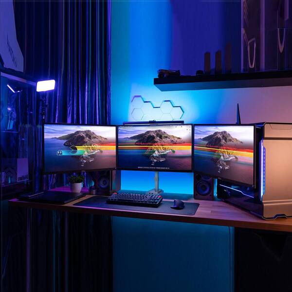 mount-it! 32 in. Triple Monitor Desk Mount with USB and Audio