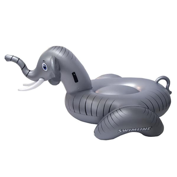 Swimline 73 in. Elephant Inflatable Ride On Swimming Pool Float Lounger