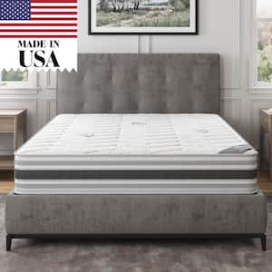 Lodge 12 in. Queen Made in USA Firm Hybrid Mattress Cool Airflow with Edge to Edge Pocket Coil, Bed in A Box, Ottopedic