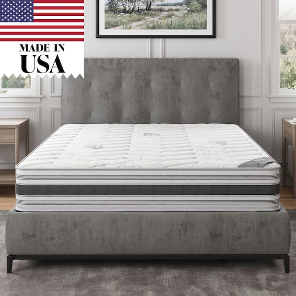 Ottomanson Lodge 12 in. Queen Made in USA Firm Hybrid Mattress Cool Airflow with Edge to Edge Pocket Coil, Bed in A Box, Ottopedic