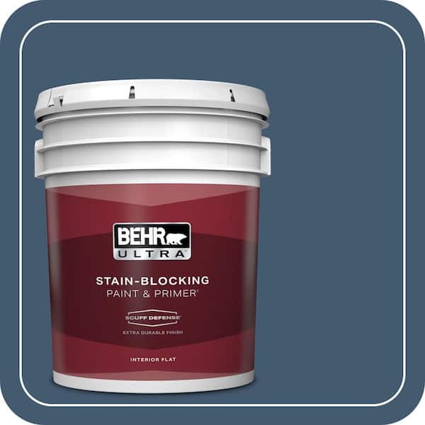 BEHR ULTRA 5 gal. #S500-7 Infinite Deep Sea Extra Durable Flat Interior Paint & Primer