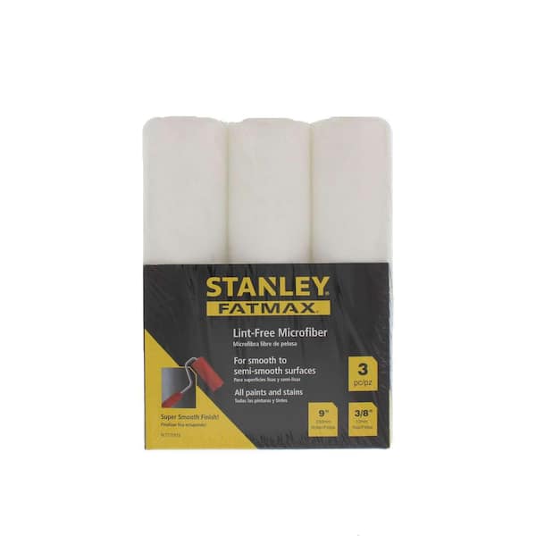 Stanley 9 in. x 3/8 in. High-Density Microfiber Roller Cover (3-Pack)