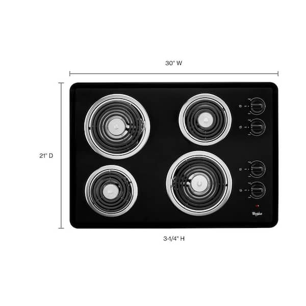 Whirlpool WCC31430AB 30 Inch Electric Coil Cooktop