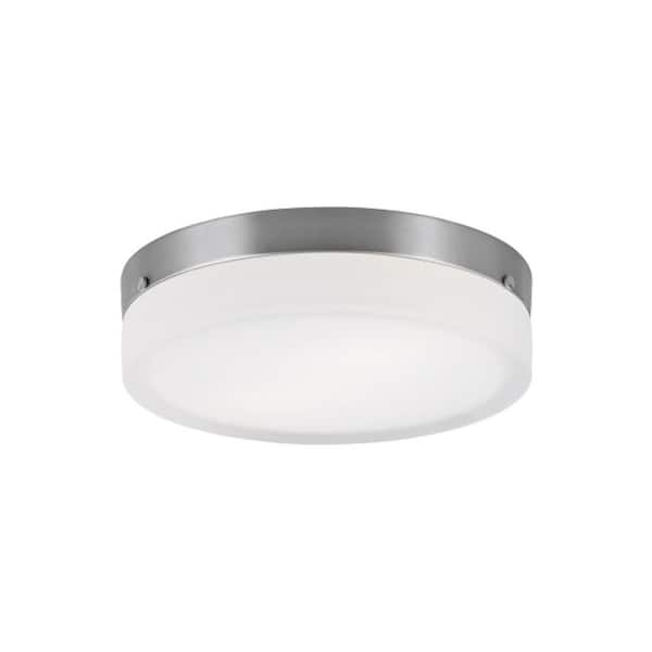 Generation Lighting 360 11 in. 1-Light Satin Nickel Large Flush Mount