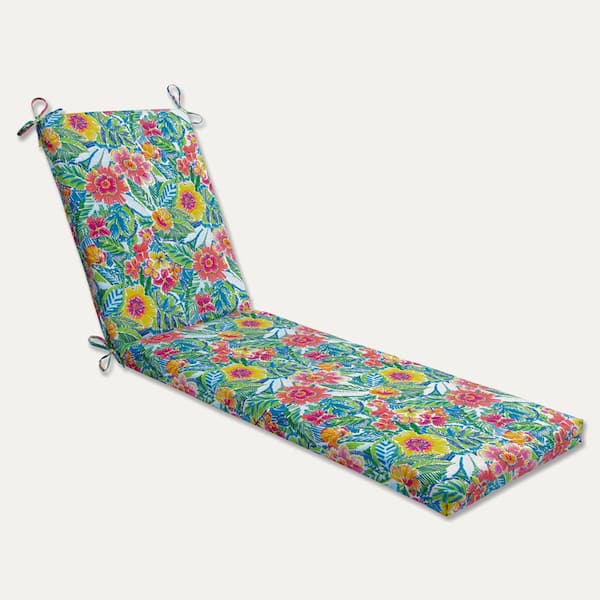 Pillow Perfect Floral 23 x 30 Outdoor Chaise Lounge Cushion in Multicolored Pensacola