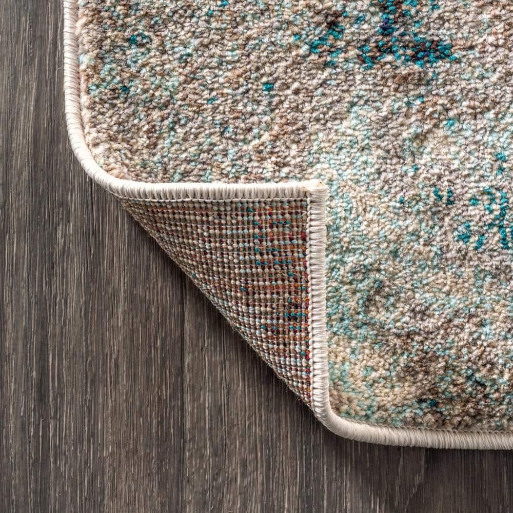 Contemporary Blue and Gray Abstract 5x8 Area Rug