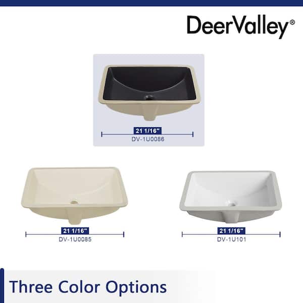 N・デ・ヨング DEERVALLEY 21 in. L x 15 in. W Vitreous China Rectangular