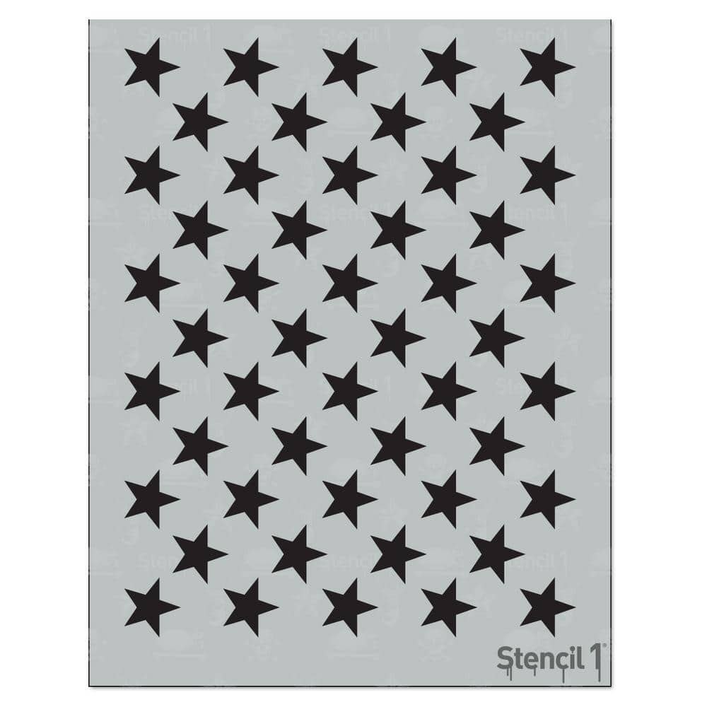 Geometric Pattern Stencil - Blue Star At Home