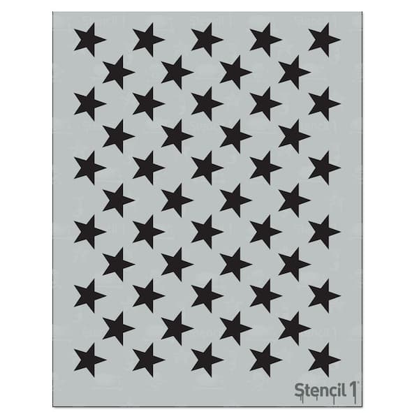 Stencil1 50 Stars Stencil 8.5 x 11