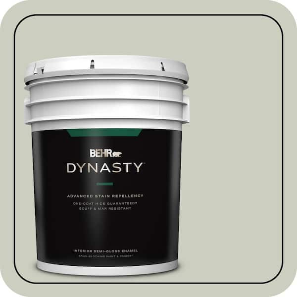BEHR DYNASTY 5 gal. #PPU10-11 Sliced Cucumber Semi-Gloss Enamel Interior Stain-Blocking Paint & Primer