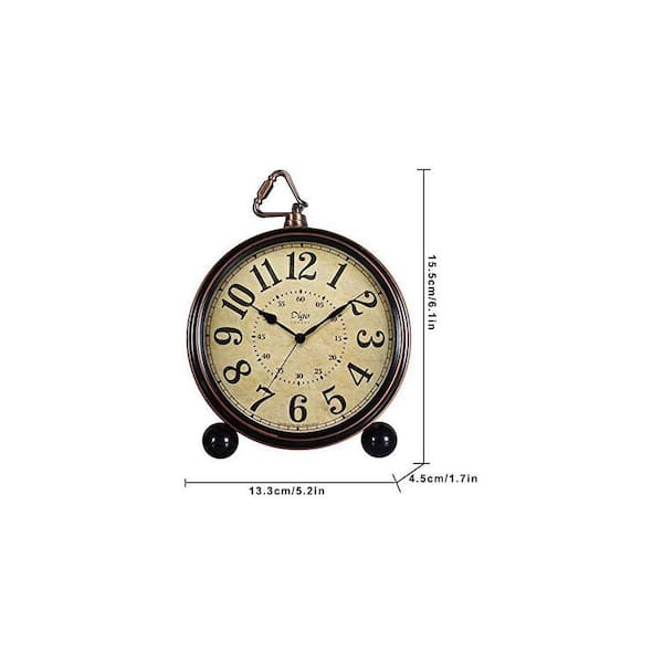European Style Retro Black Analog Metal Non-Tickin Table Clock
