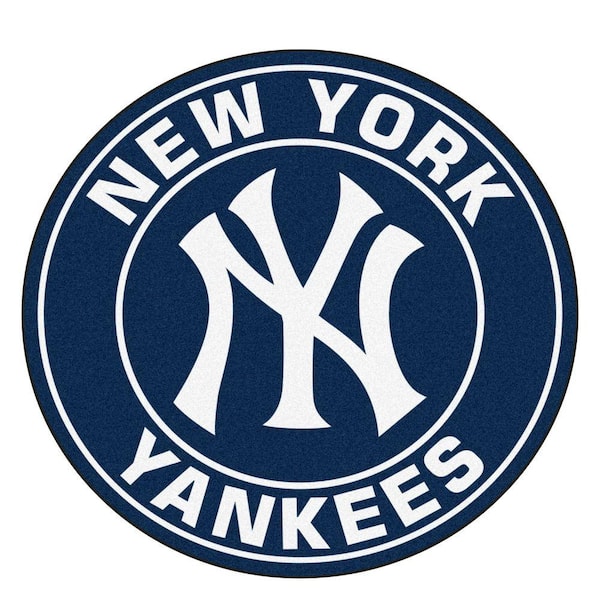 FANMATS MLB New York Yankees Navy 2 ft. x 2 ft. Round Area Rug 18144 ...