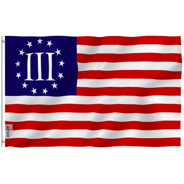 ANLEY Fly Breeze 3 ft. x 5 ft. Polyester Nyberg 3 Percent Flag 2-Sided Flag Banner with Brass Grommets and Canvas Header