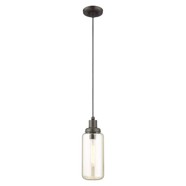 AVIANCE LIGHTING Midand 1-Light English Bronze Mini Pendant with Champagne glass