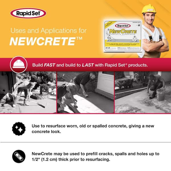 Rapid Set - 25 lbs. NewCrete Concrete Resurfacer