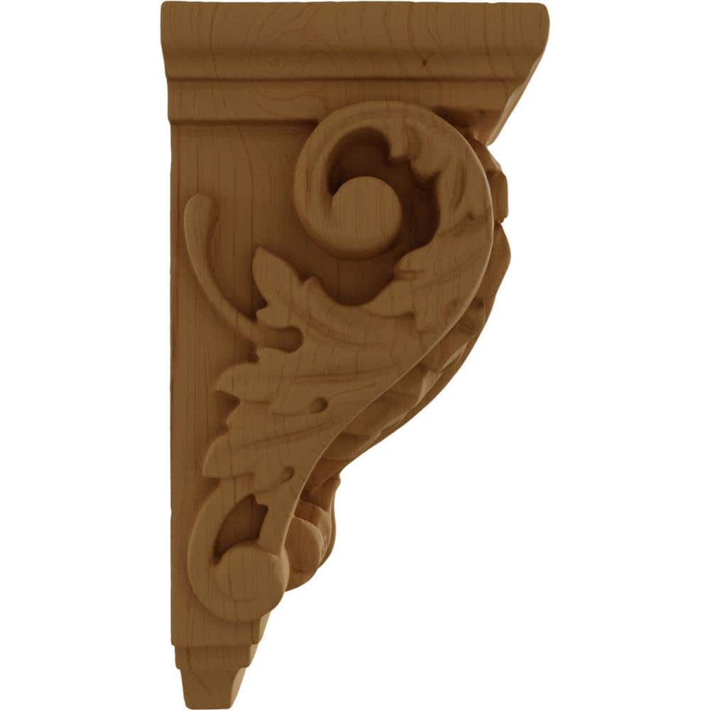 Extra Small Acanthus Alder Wood Corbel 2.25" x 4.25"