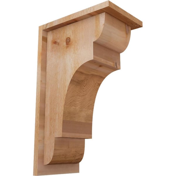 Ekena Millwork 8 in. x 12 in. x 20 in. New Brighton Rough Sawn Western Red Cedar Corbel with Backplate