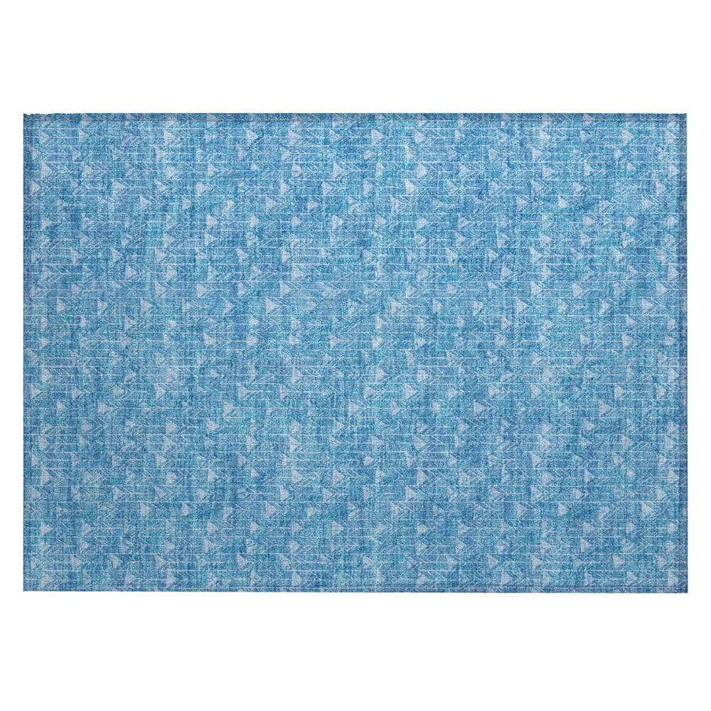 Blue 2 ft. x 3 ft. Geometric Indoor/Outdoor Area Rug price history on PriceWatchPro