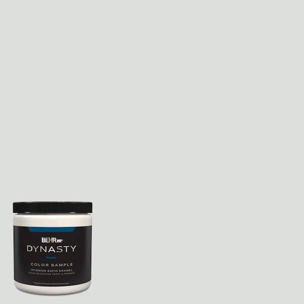BEHR DYNASTY 8 oz. #BL-W11 Tinsmith Satin Enamel Stain-Blocking Interior/Exterior Paint and Primer Sample