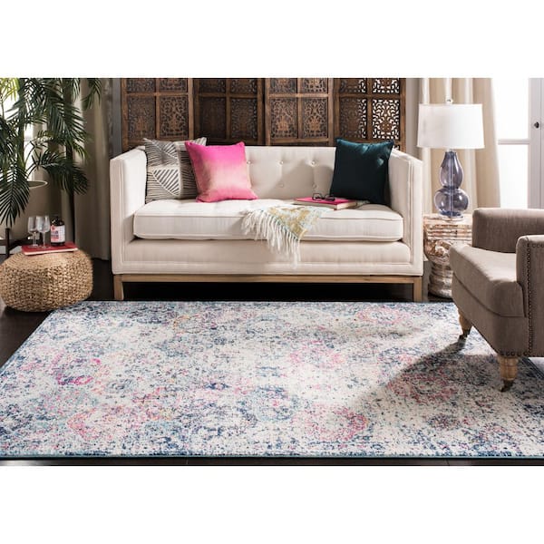 Adare Blue 7 ft. x 9 ft. Painterly Polyester Area Rug