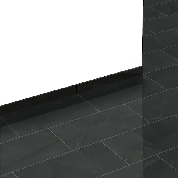 Michella Midnight Agate Bullnose 3 in. x 24 in. Polished Porcelain Wall Tile Trim (20 lin. ft./Case)