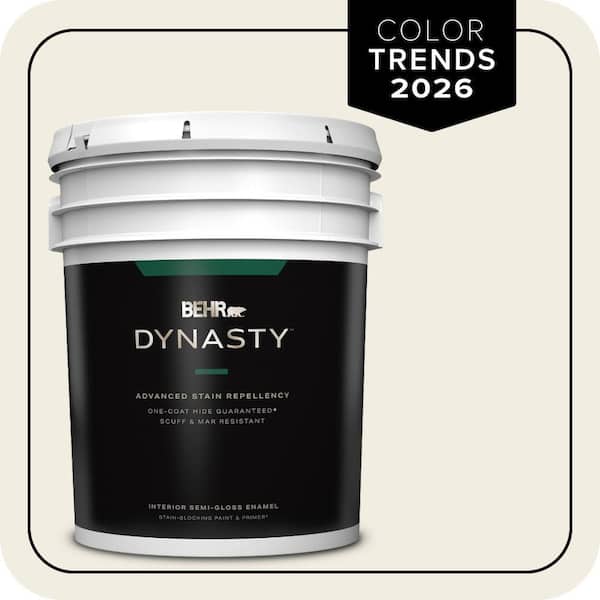 BEHR DYNASTY 5 gal. Designer Collection #DC-003 Blank Canvas Semi-Gloss Enamel Interior Stain-Blocking Paint & Primer