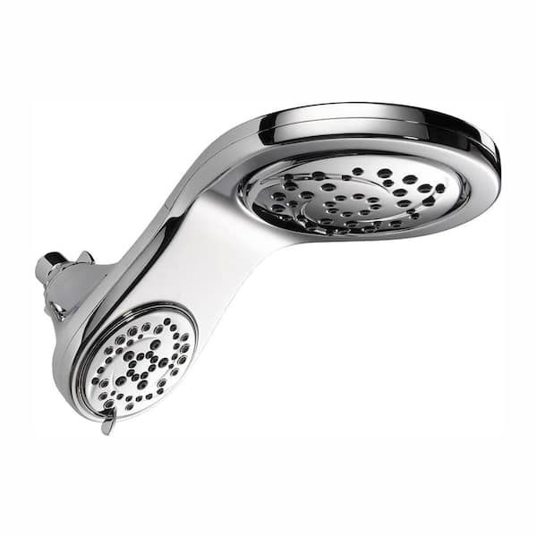 Delta HydroRain Two-in-One 5-Spray 6 in. Single Wall Mount Fixed Shower Head in Chrome