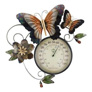 Thermometer Metallic Wall Decor - Butterfly