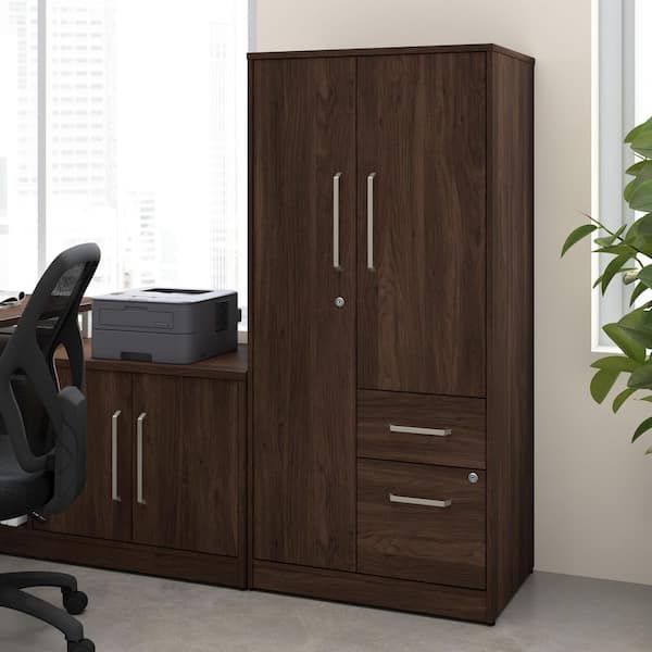 Unbranded Vista Black Walnut 61 in. Accent Storage Cabinet with Drawers