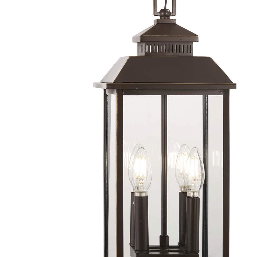 Oil Rubbed Bronze and Clear Glass 4-Light Outdoor Lantern