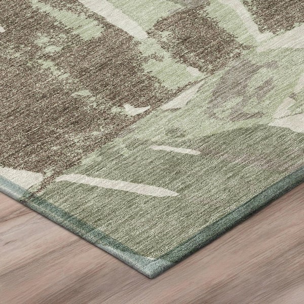 Chantille Machine Washable Indoor/Outdoor Abstract ACN2991 Celery 5 ft. x 7 ft. 6 in. Area Rug