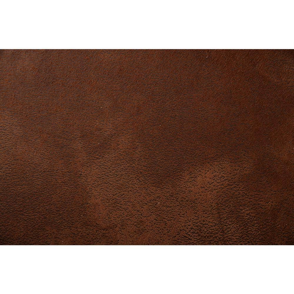 Distressed Toffee Brown Acacia Hall Bench with Storage and Microfiber Seat