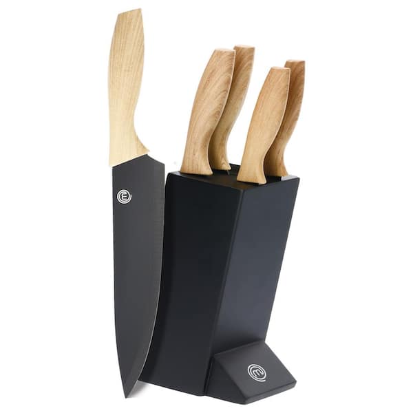MasterChef 5-Piece Knife Set With Ergonomic Handles and Knife Block  VRD259102123 - The Home Depot