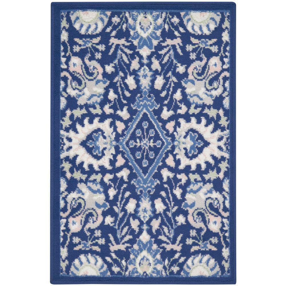 Whimsical Navy Multicolor doormat 2 ft. x 3 ft. All-Over Design Traditional Kitchen Area Rug price history on PriceWatchPro