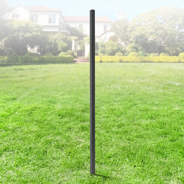2 in. x 2 in. x 7 ft. Steel Flat Top Blank Metal Fence Post with Post Cap (1 pack)
