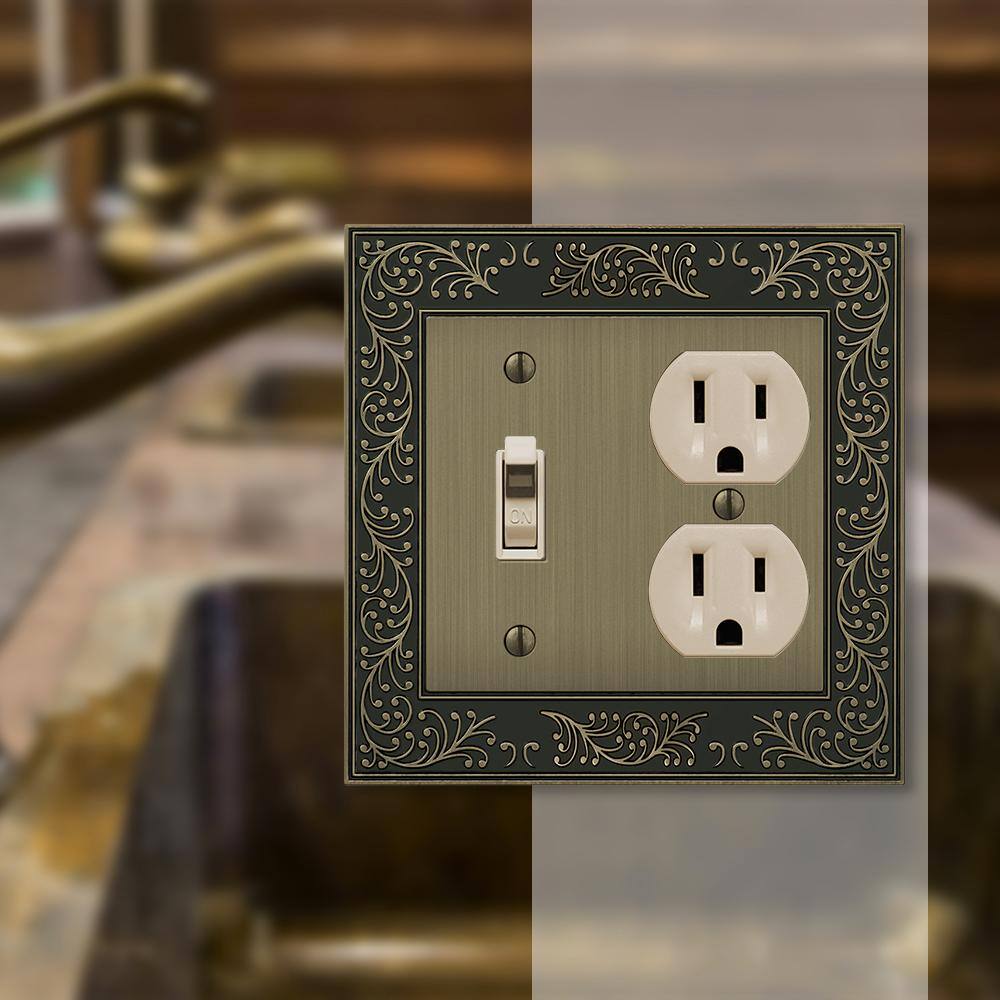 Brushed Brass 2-Gang Decorative Wall Plate