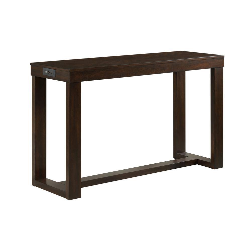 Walnut & Cherry Transitional Multipurpose Bar Table Set with USB Ports