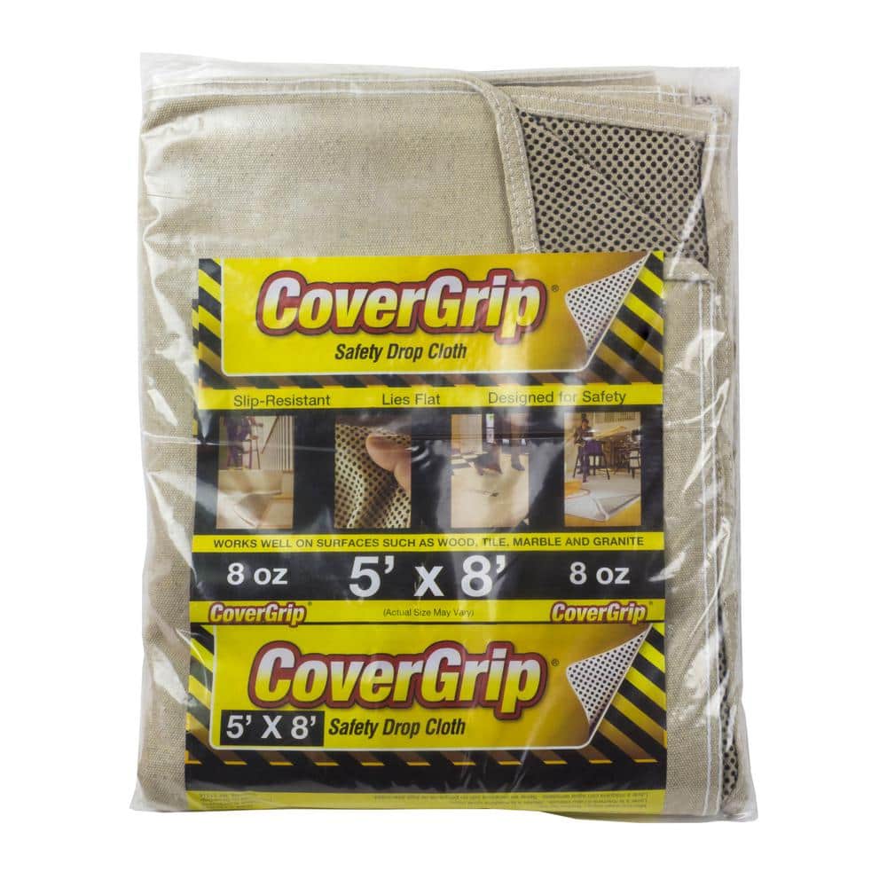 CoverGrip 5 ft. x 8 ft. Safety Drop Cloth 005808 - The Home Depot