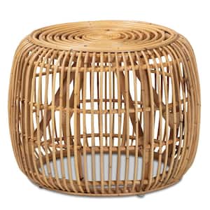 Maverick 20 in. Natural Round Rattan End Table