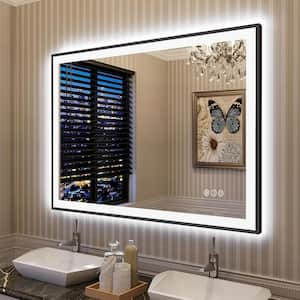 40 in. W x 30 in. H Rectangular Framed Front and Back LED Lighted Anti-Fog Wall Bathroom Vanity Mirror in Tempered Glass