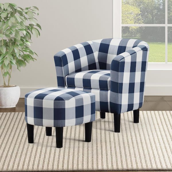 Convenience Concepts Take a Seat Churchill Blue Gingham Accent