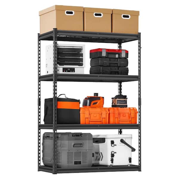 Storage Shelves, 4 Tier Heavy Duty Garage Shelving, 2400 lbs., 20 in. D x 40 in. W x 60 in. H Adjustable Metal Shelves