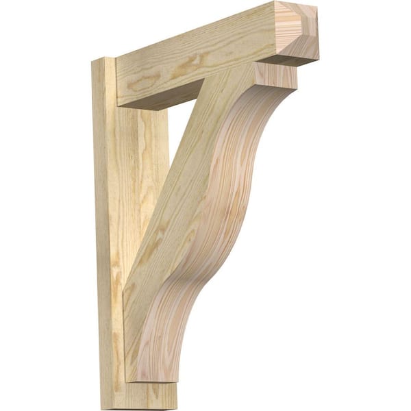 Ekena Millwork 6 in. x 28 in. x 24 in. Douglas Fir Fuston Craftsman Rough Sawn Outlooker
