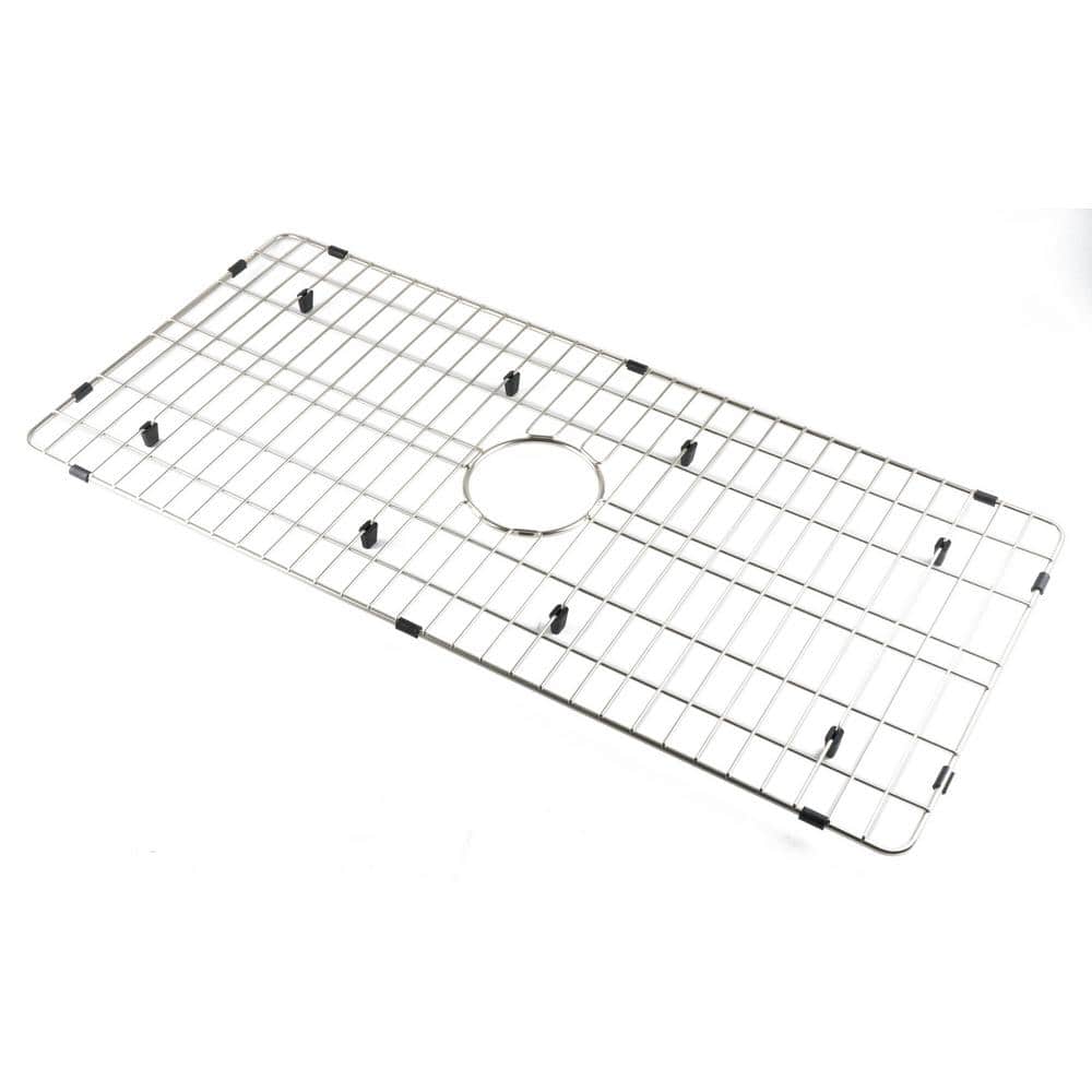 Brushed Stainless Steel Kitchen Sink Grid with Plastic Feet