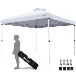 10 ft. x 10 ft. Gray Pop Up Canopy Portable Outdoor Canopy with 4pcs Weight Bag and Carrying Bag