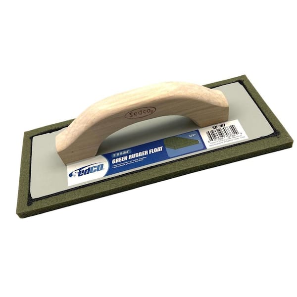 Sedco 11-3/4 in x 5 in. Green Rubber Concrete Float