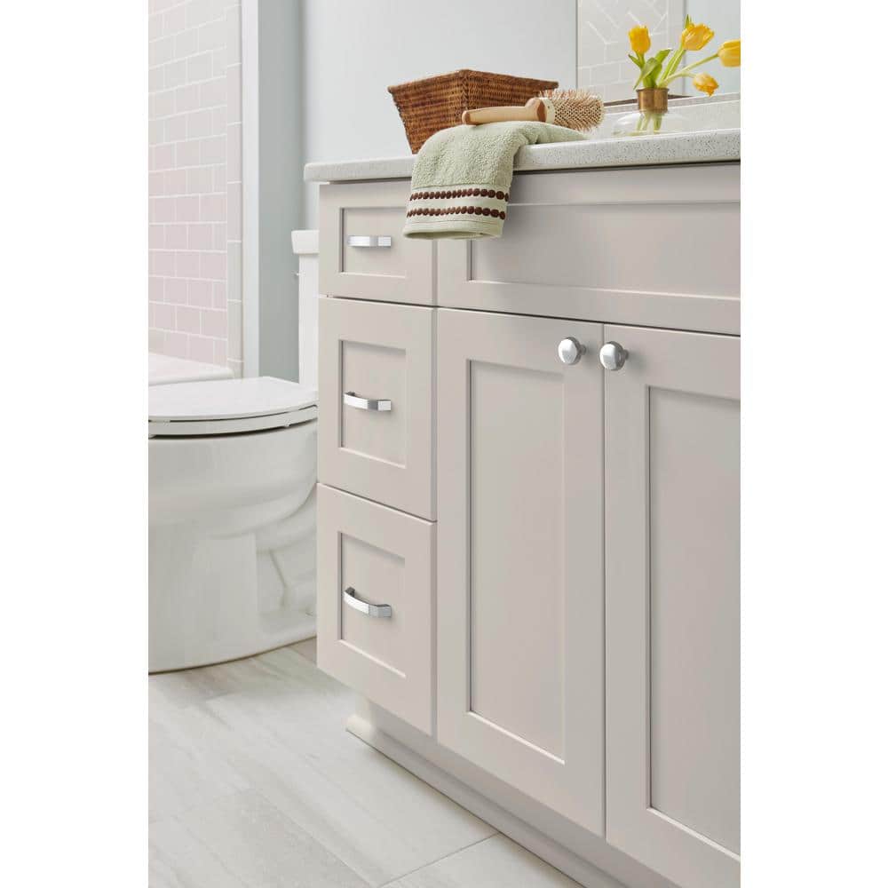 Polished Chrome Modern Cabinet and Drawer Pull with Mounting Hardware