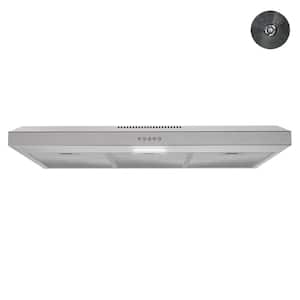 36 in. Longhena Convertible Undermount Range Hood in Brushed Stainless Steel,Mesh Filters,Push Button Control, LED Light