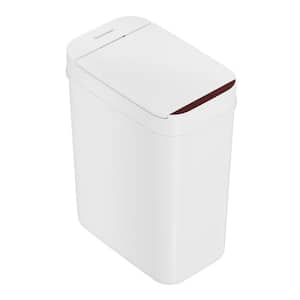 3 Gal./10 L White Sensor Bathroom Trash Can, Slim and Space-Saving Garbage Bin for Bedroom, Home, Office, Kitchen